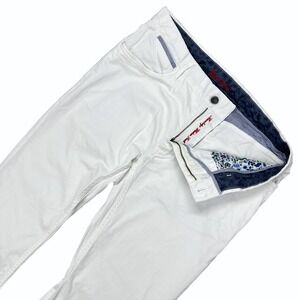 Robert Graham Mens White Tailored Kipling Slim Fit Chinos Pants Size 32 x 32